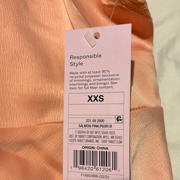 Wild Fable Strapless Coral Dress - Picture 7 of 9